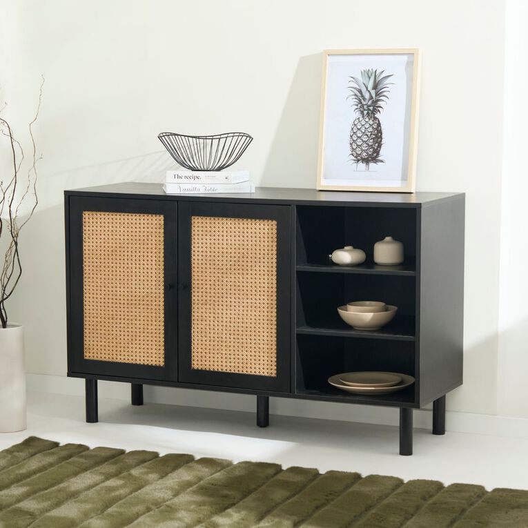 Living & Co Malta Buffet Unit Black, , hi-res
