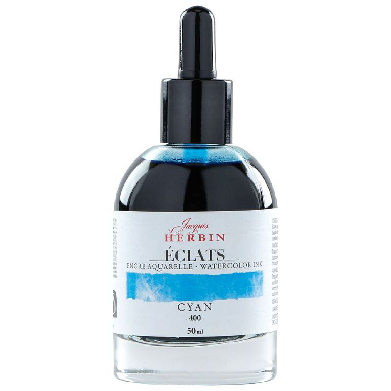 Jacques Herbin Eclats Watercolour Ink 400 50ml Cyan Cyan, , hi-res
