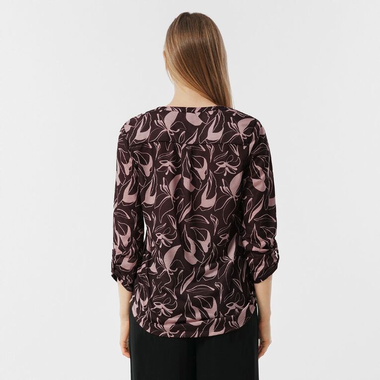 H&H Women's PB Henley, Red Dark, hi-res