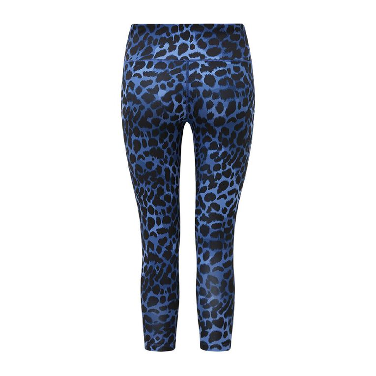 Active Intent Women's All Over Print Ankle Length Leggings, Blue Mid, hi-res