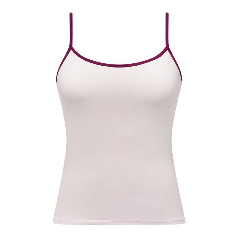 Garage Women's Contour Contrast Trim Camisole, Pink Light, hi-res