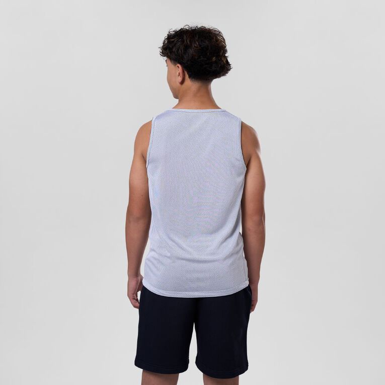 Basketball NZ Reversible Singlet, Black/White, hi-res