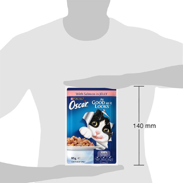 Oscar Agail Adult Salmon in Jelly Wet Cat Food Pouch 85g, , hi-res