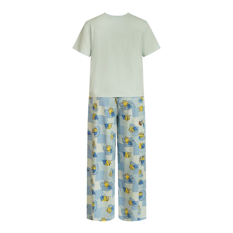 Minions Women's Jersey Tee and Pant Pyjama Set, Blue Light, hi-res