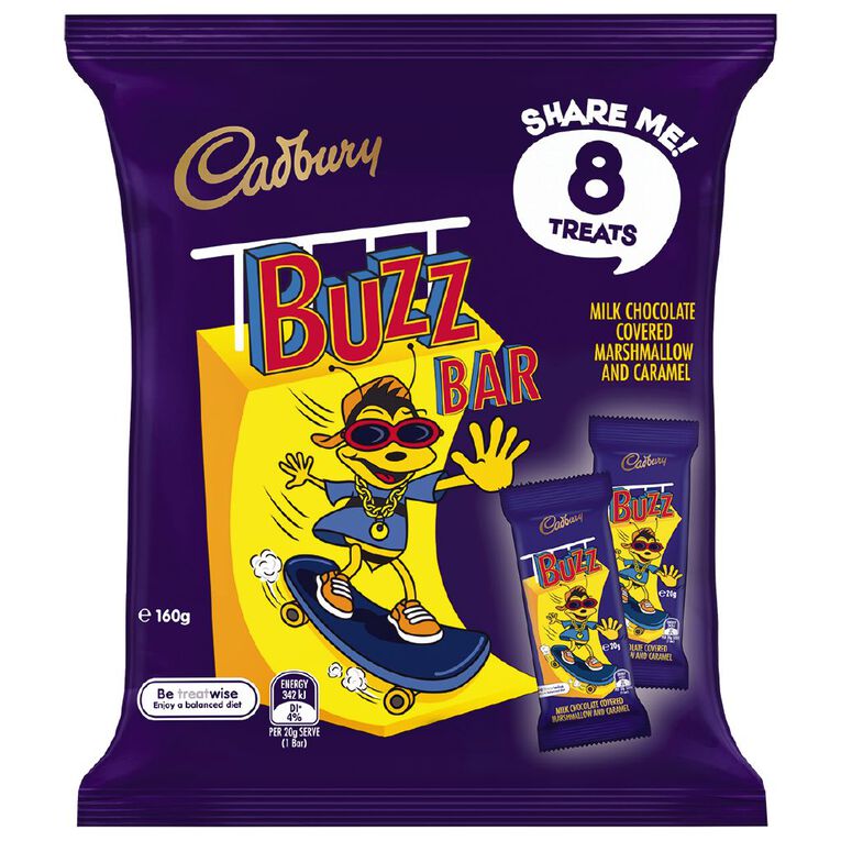 Cadbury Buzz Bar Share Pack 160g, , hi-res