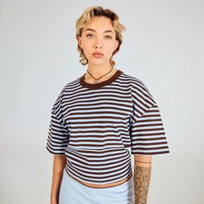 BRDRLESS Sloane Crop Short Sleeve Tee
