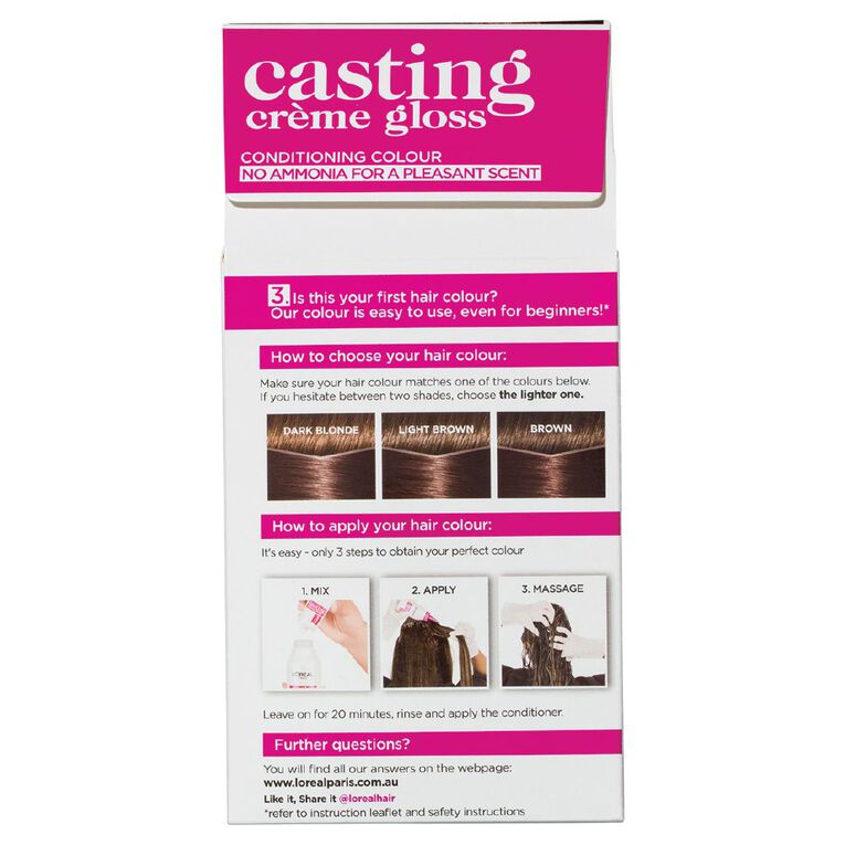 L'Oreal Paris Casting Creme Gloss Hair Colour Chocolate Chestnut 515, , hi-res