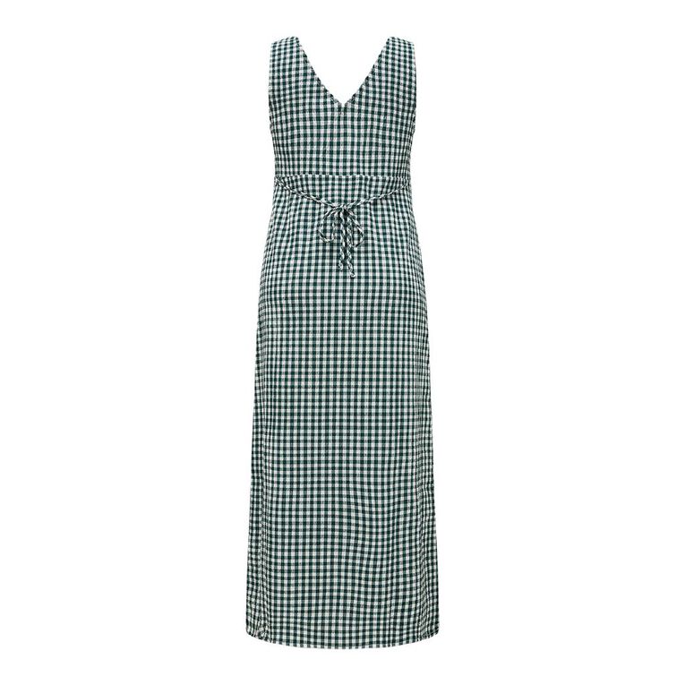 H&H Women's Sleeveless V-Neck Seersucker Slip Midi, Teal, hi-res