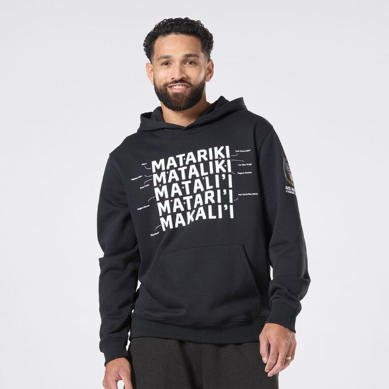 MLC Adults' Matariki Hoodie, Black, hi-res
