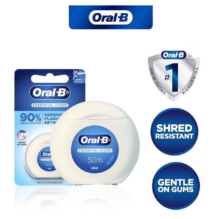 Oral-B Essential Floss Waxed Mint 50m, , hi-res