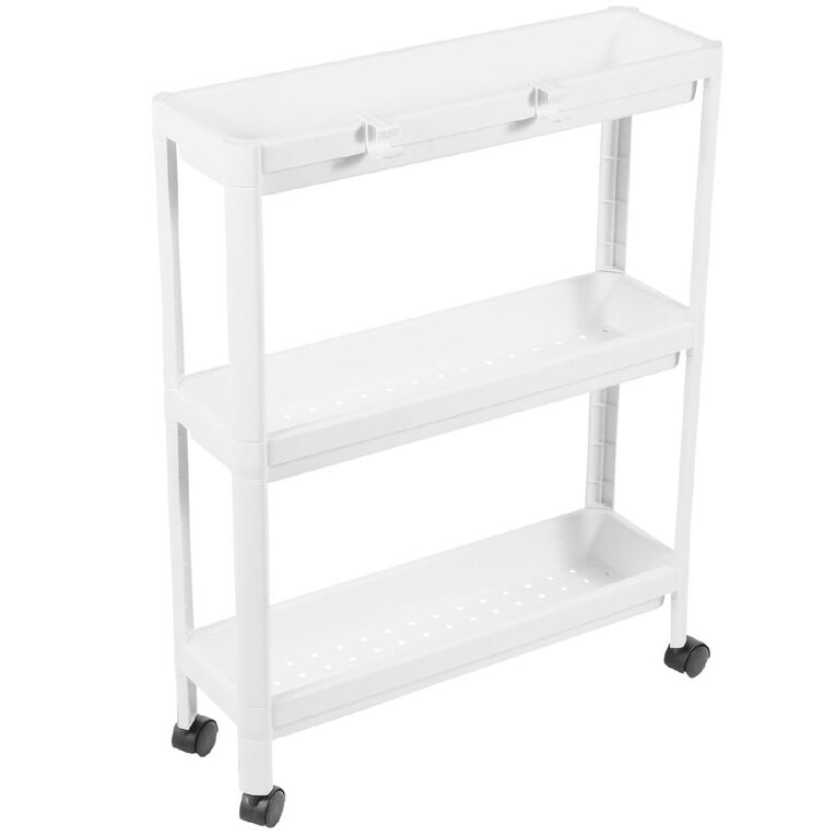 Living & Co 3 Tier Plastic Trolley White, , hi-res