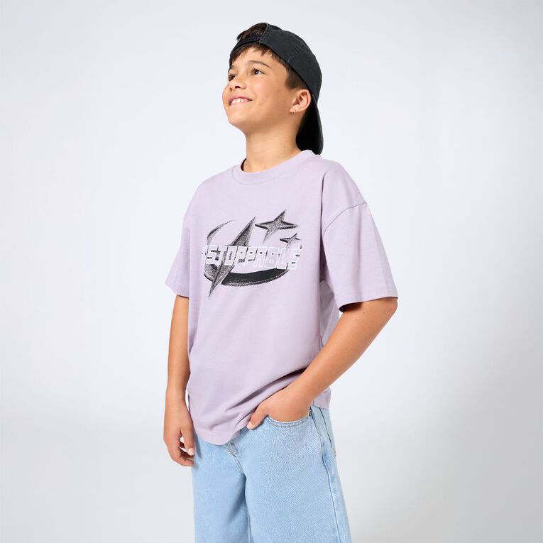 Young Original Short Sleeve Print Tee, Purple Light, hi-res