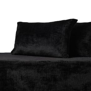 Living & Co Plush Flannel Sheet Set Black Queen