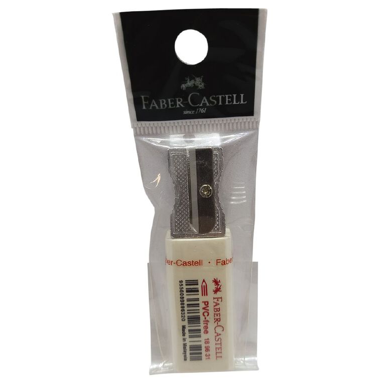 Faber-Castell Sharpener Single Hole with Eraser Silver, , hi-res
