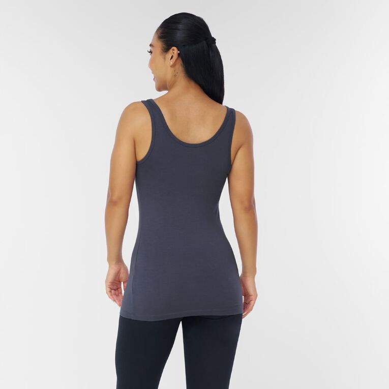 H&H Women's Stretch Longline Tank, Blue Dark, hi-res