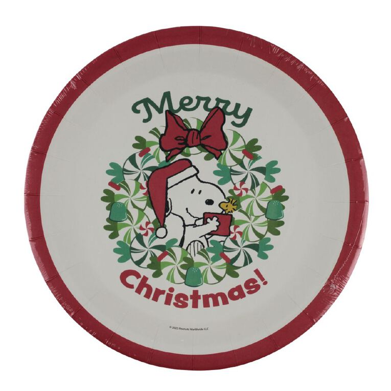 Peanuts Christmas Paper Plates 8 Pack, , hi-res