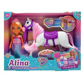 Mini Doll 12cm Play Set Princess & Horse