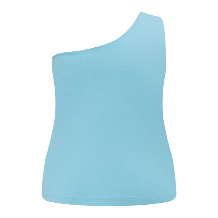 H&H Plus Plus Women's One Shoulder Tank, Blue Light, hi-res