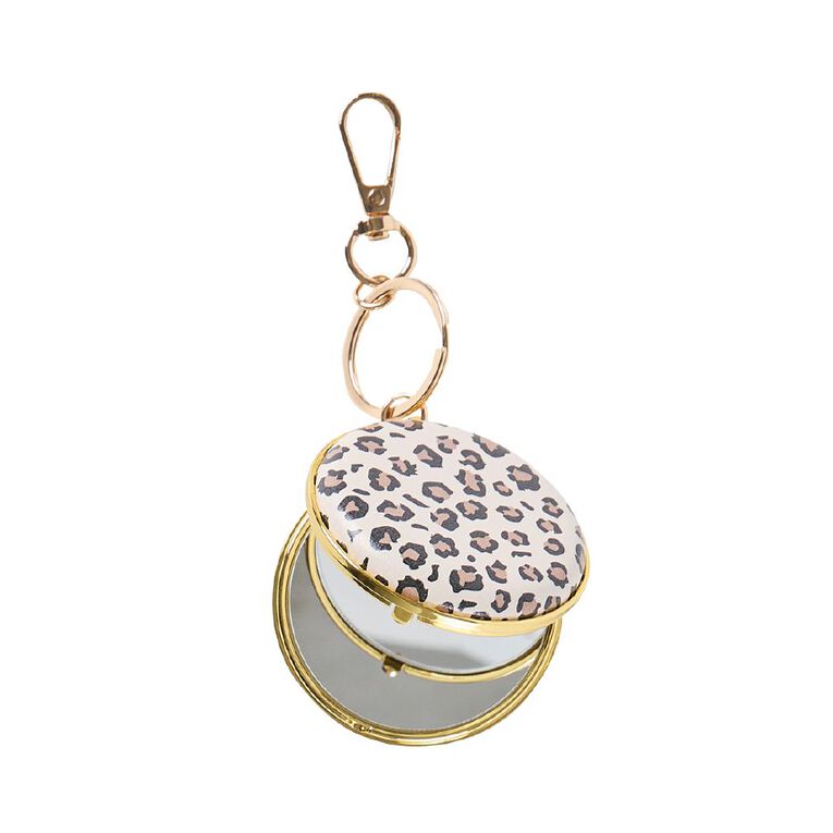 Poppi Bag Charm Compact Mirror Leopard, , hi-res