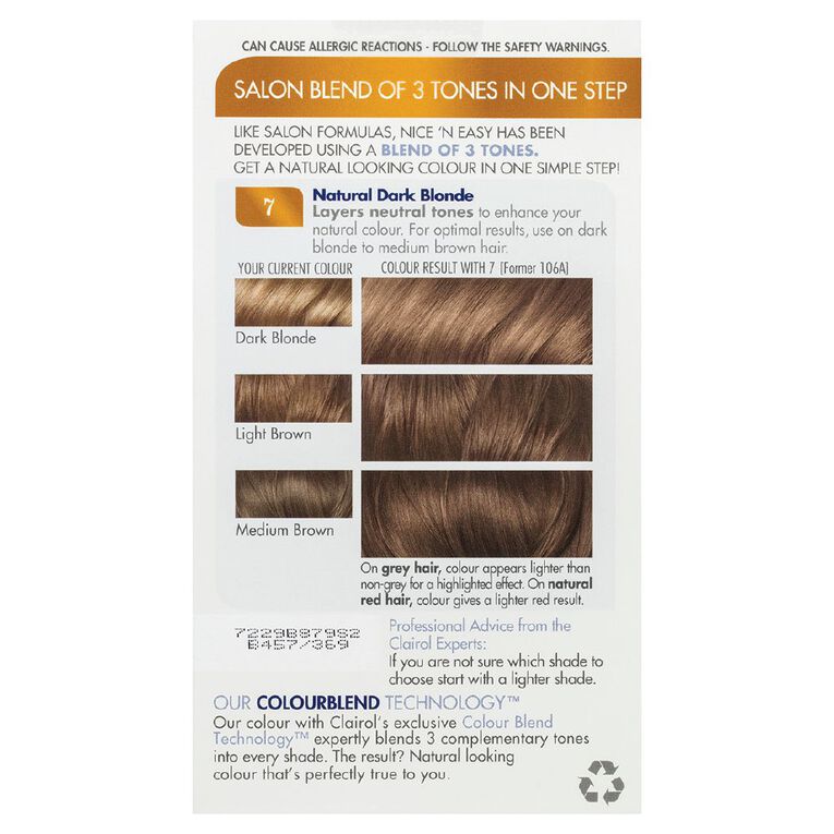 Clairol Nice N Easy Permanent Hair Colour Dark Blonde 7, , hi-res