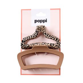 Poppi Cut Out Claw Clips Leopard 2 Pack