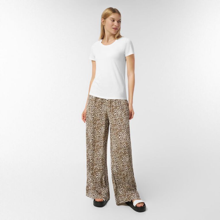 H&H Women's Drawstring Pants, Brown Mid, hi-res