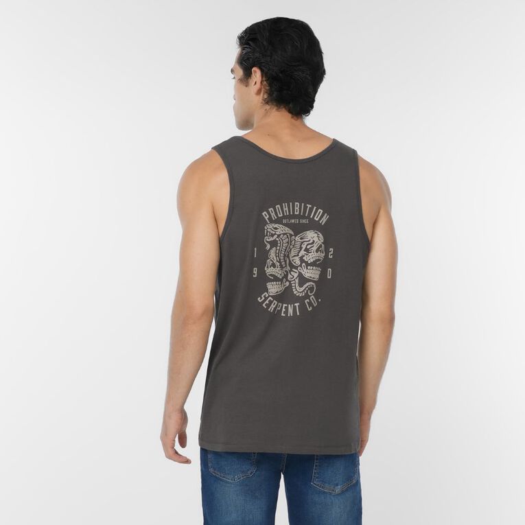 H&H Men's Graphic Print Singlet, Brown Dark, hi-res