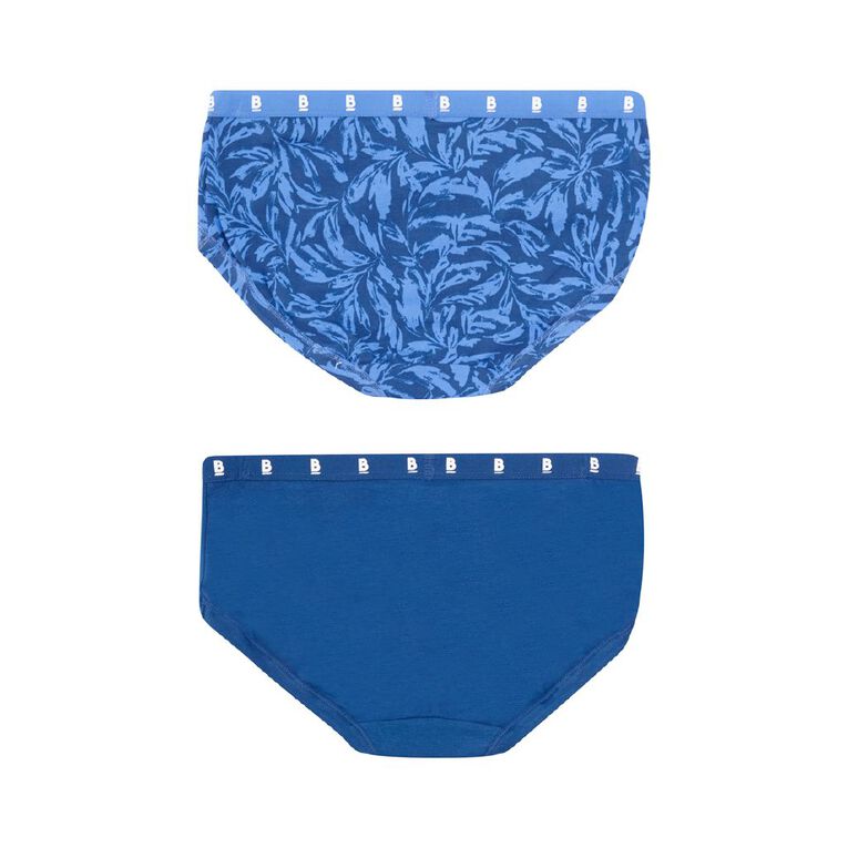 B FOR BONDS Women's Midi Briefs 2 Pack, Blue Mid, hi-res