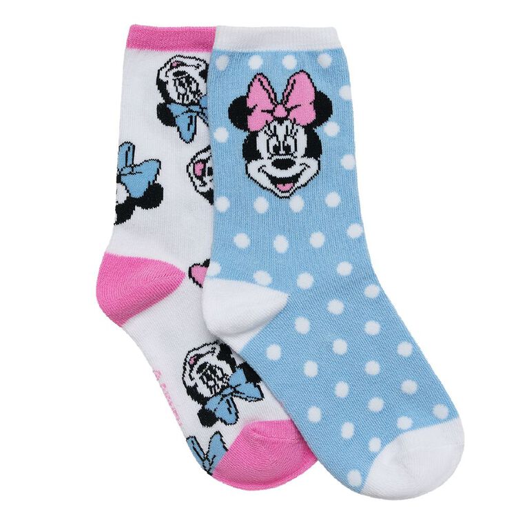 Minnie Mouse 2 Pack Crew Socks, Pink Mid, hi-res