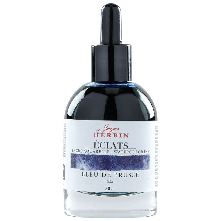 Jacques Herbin Eclats Watercolour Ink 415 Prussian Blue 50ml, , hi-res