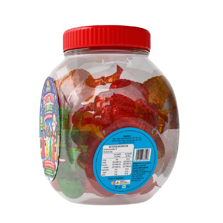 Lolly King Christmas Jellies Assorted Flavours 900G, , hi-res