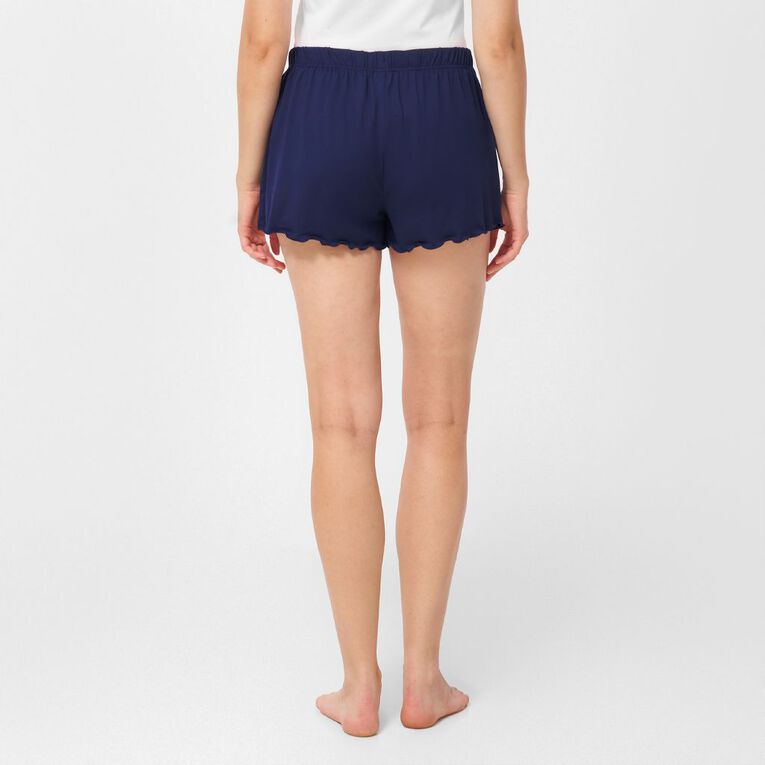 H&H Women's Comfy Pyjama Shorts, Blue Dark, hi-res
