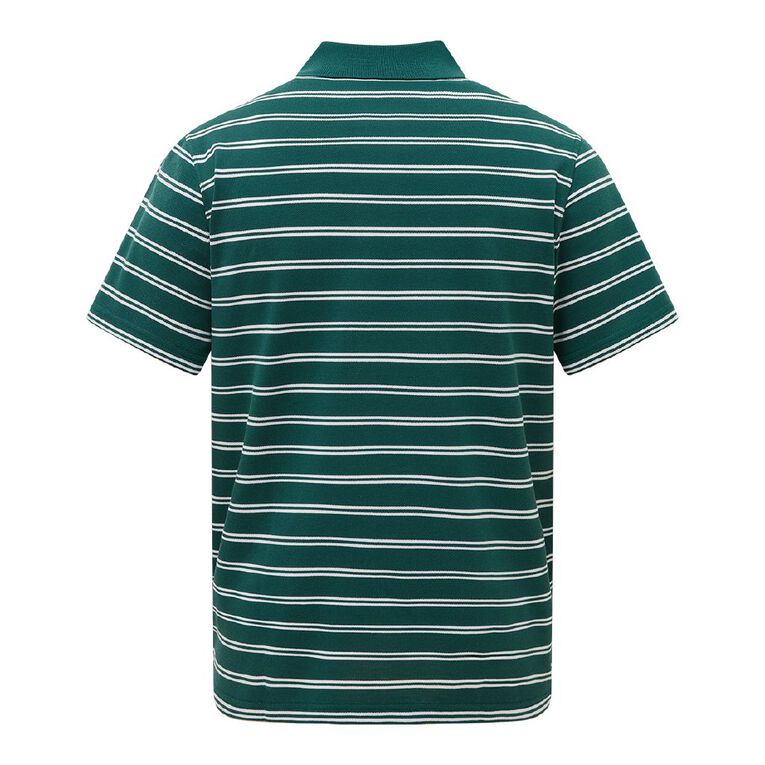 H&H Men's Stripe Polo, Green/White, hi-res
