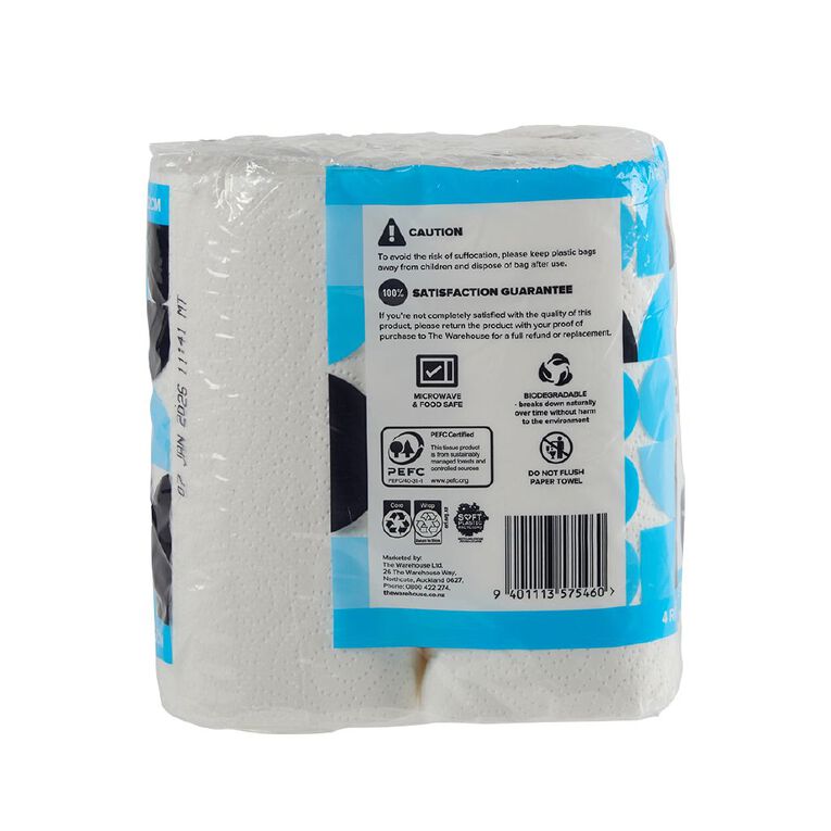 Paper Towel 60 Sheet White 4 Pack, , hi-res