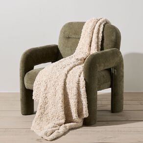 Living & Co Throw Faux Fur Texture Natural 127cm x 152cm