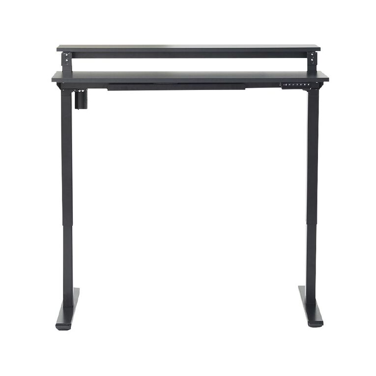 Workspace 2 Tier Adjustable Desk Black, , hi-res