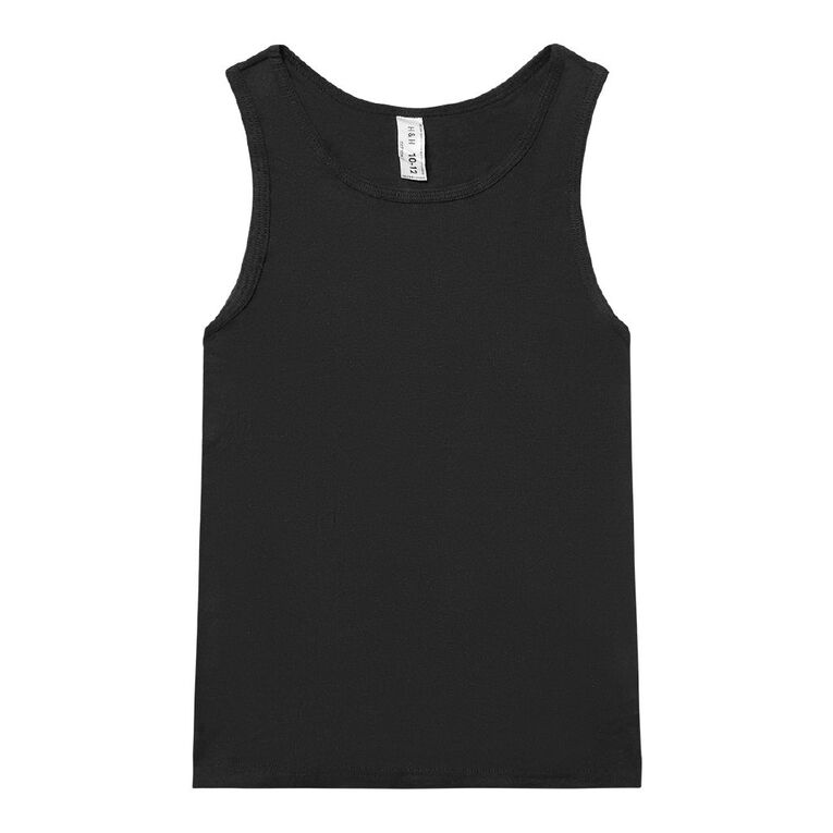 H&H Kids' Essential Singlet 2 Pack, Black/White, hi-res