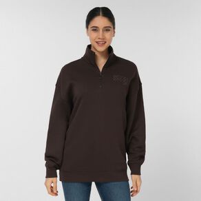 H&H Women's Long Sleeve Oversized BF 1/4 Zip