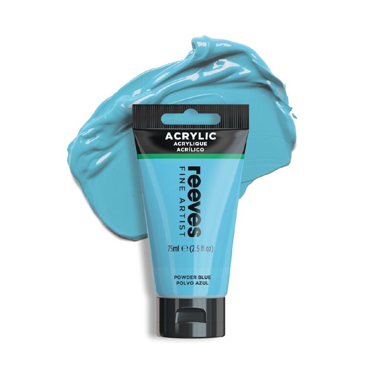 Reeves Fine Acrylic Paint Powder Blue 365 75ml, , hi-res