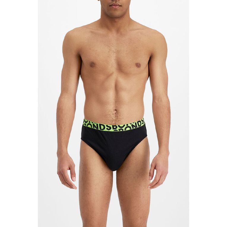 B FOR BONDS Men's Logo Briefs 4 Pack, Black, hi-res