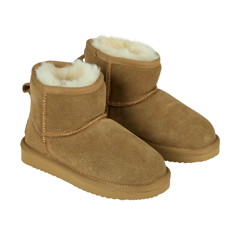 NEW ZEALAND SHEEPSKIN CO. Kids' Sheepskin Lined Ankle Slipper Boots, Brown Light, hi-res