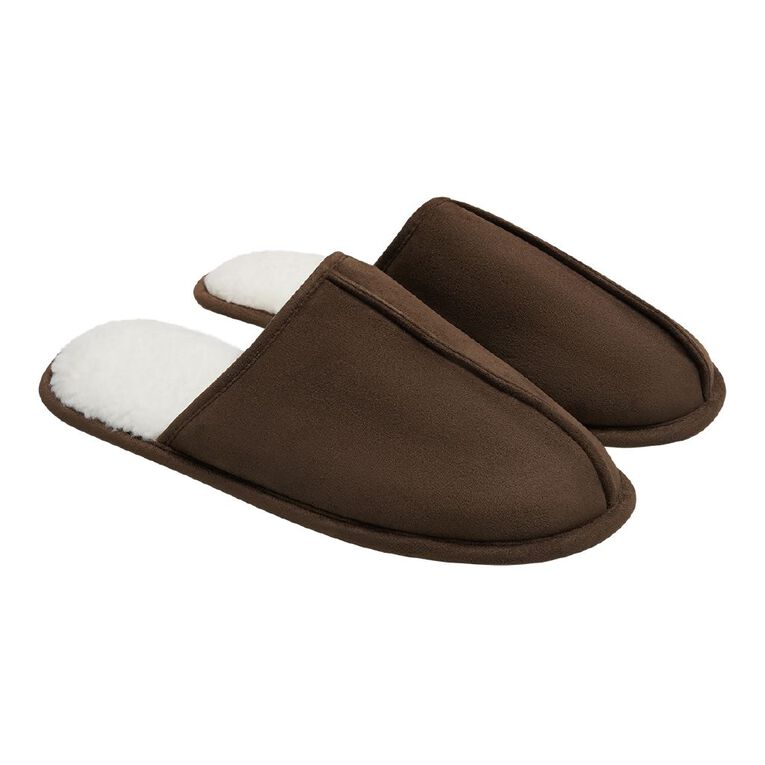 H&H Men's Regan Slip On Slippers, Brown, hi-res