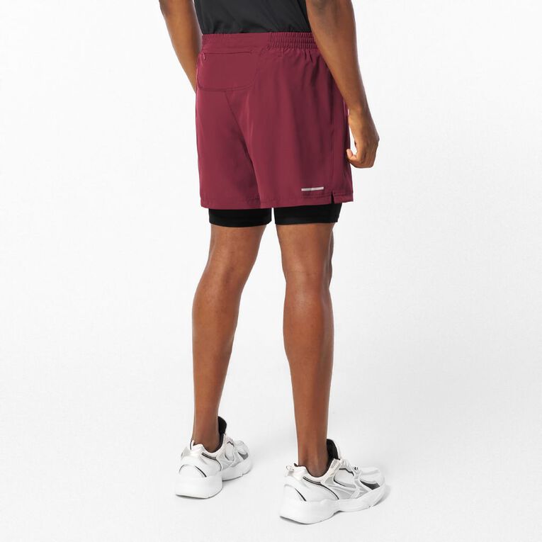 Active Intent Men's 5 Inch Lined Shorts, Red Dark, hi-res