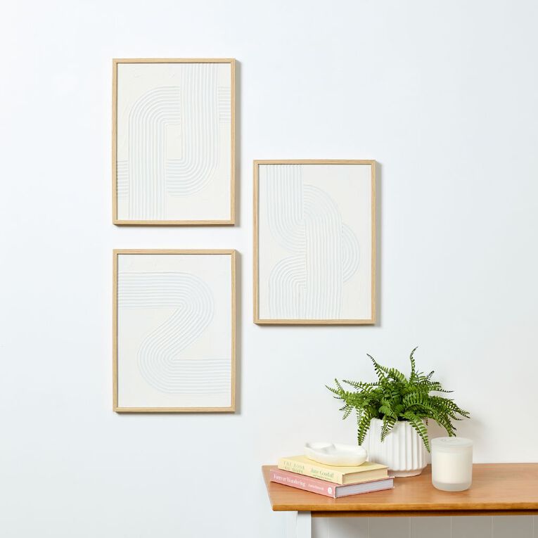 Living & Co Wall Art Hand Paint 3 Pack, , hi-res