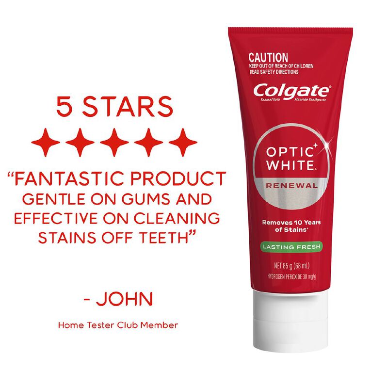 Colgate Optic White Renewal Lasting Fresh Toothpaste 85g, , hi-res