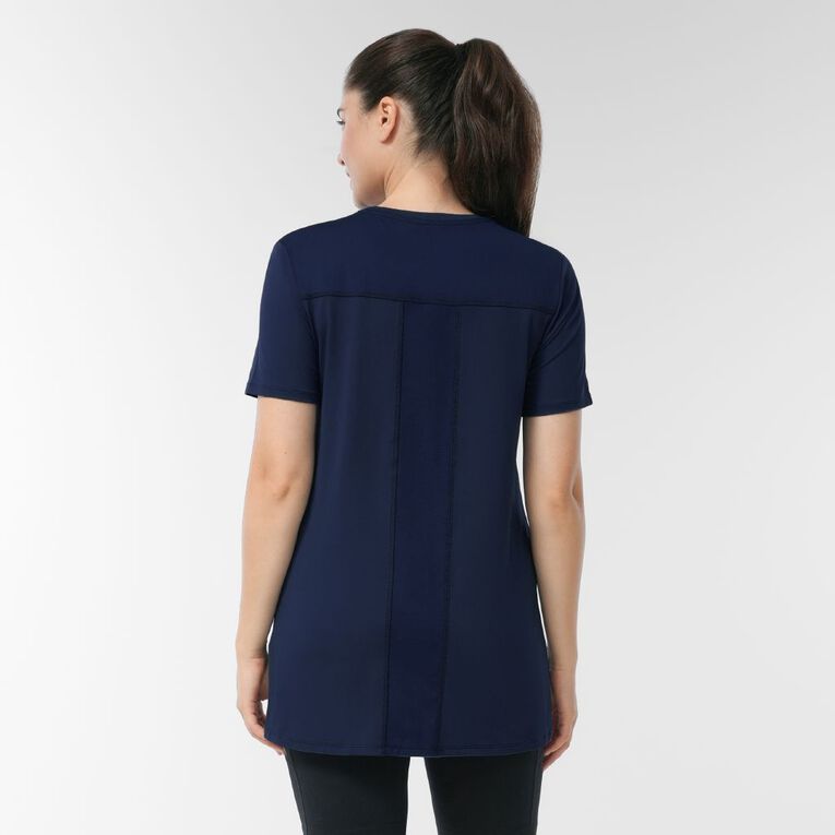 Active Intent Women's Active Mesh Panel Tee, Blue Dark, hi-res