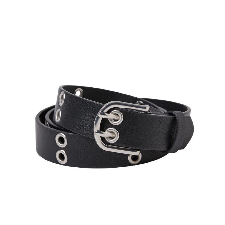 H&H Women's Eyelet Details Belt, Black, hi-res