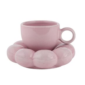 Living & Co Tea on a Cloud Cup and Saucer 2 Piece Set Pink