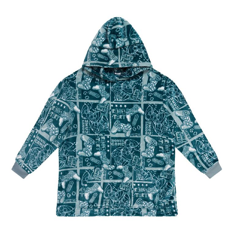 H&H Boys' Coral Fleece Hoodie, Green Dark GAMING, hi-res