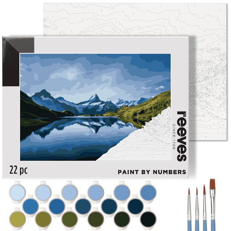 Reeves Paint By Numbers Mountain Scape 12 x 16 inch, , hi-res